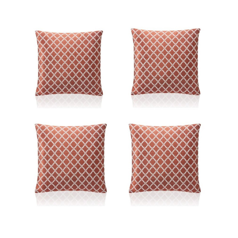 Dareece Cotswold Cushion Covers with Filler Pads, Orange, 45 cm H x 45 cm W x 15 cm D