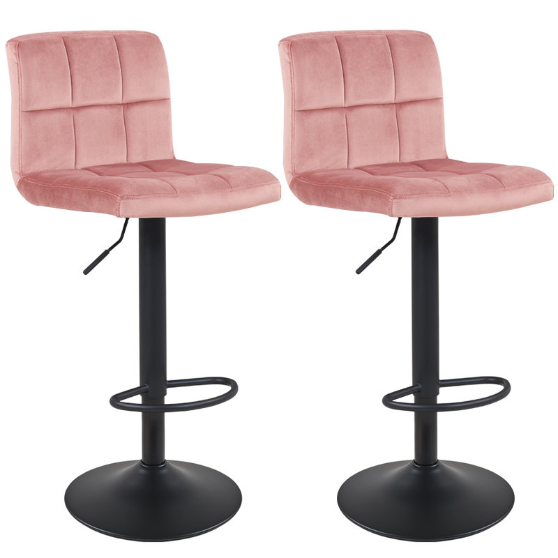 Annease Adjustable Height Bar Stool, Pink