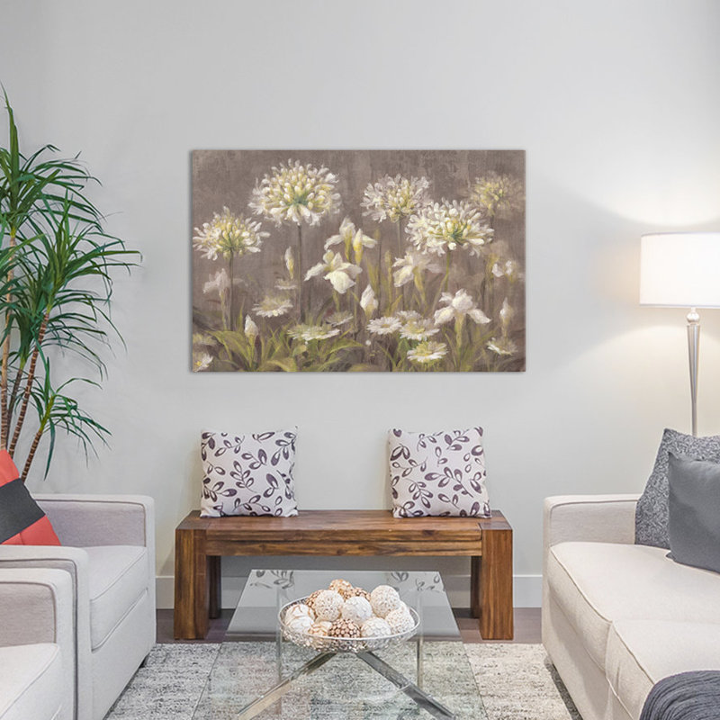 Spring Blossoms Floral Canvas Art in Neutral Tones