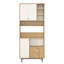 Armoire polyvalente moderne Colesen, chêne et blanc, 34,6 po x 80,7 po x 14 po | 100% panneau de particules enduit de mélamine, épaisseur: 0,7 pouce | Pieds en métal, nombreuses tablettes, fixation murale | Conception scandinave pour des solutions de rangement élégantes-109343736