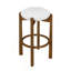 Tabouret d'intérieur rembourré en bois avec revêtement ivoire-1128866736-1128866767