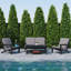 Causeuse et coussins en résine McEwensville-314711192-314711193