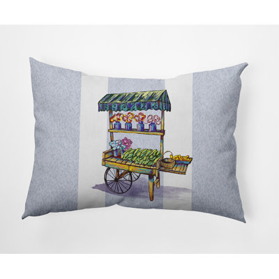 Veggie Veggie Cart Rectangular Cotton Pillow Cover and Insert