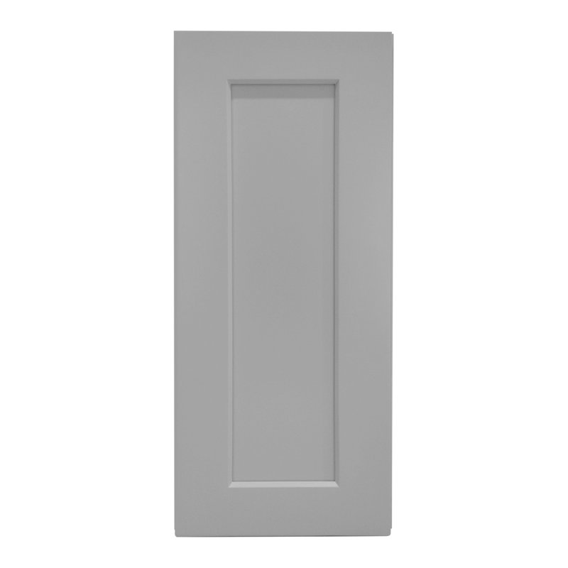 Armoire murale 1 porte et 2 tablettes en bois massif gris clair pour rangement dans la cuisine, salle de bain, buanderie, tablettes réglables prêtes à assembler (l 9 po x P 12 po x H 30 po)