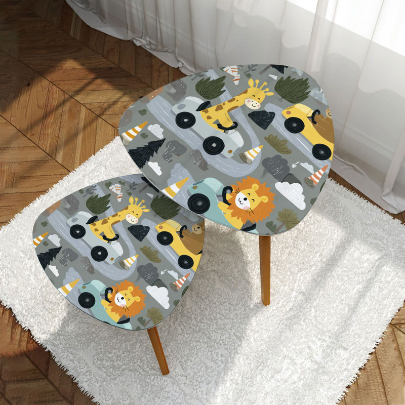 Ensemble de 2 tables basses gigognes Triangle