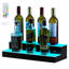 Étagère à vin 20 pouces en acrylique à 2 DEL avec télécommande HF, télécommande, 9 couleurs statiques, idéale pour la présentation de bar à la maison avec de multiples effets lumineux et 10 bouteilles