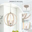 Lustre globe en bois 4 lumières