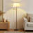 Caden 62 in. Mid-Century Modern Extendable LED Floor Lamp with Fabric Drum Shade-555392107