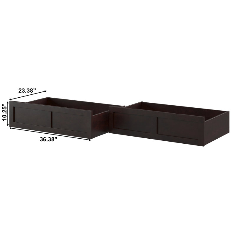 Tiroirs de rangement sous le lit, Simple/double, Espresso