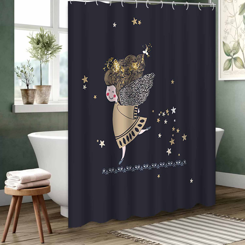 Rideau de douche imperméable doré, rideaux de douche pour la salle de bain avec 12 crochets, 72" L x 78" W