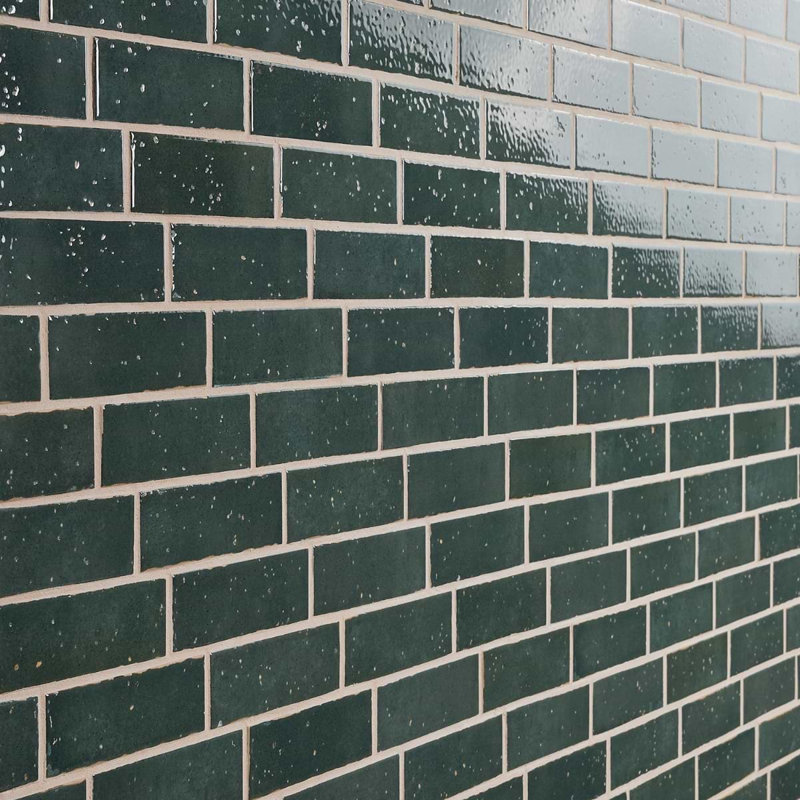 Essa 1.96 in. x 5.9 in. Glossy Porcelain Tile, Brick Green