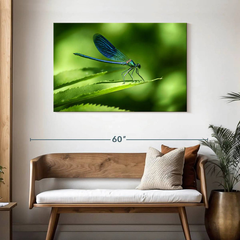 Brampt Dragonfly On A Leaf, 30" H x 45" W