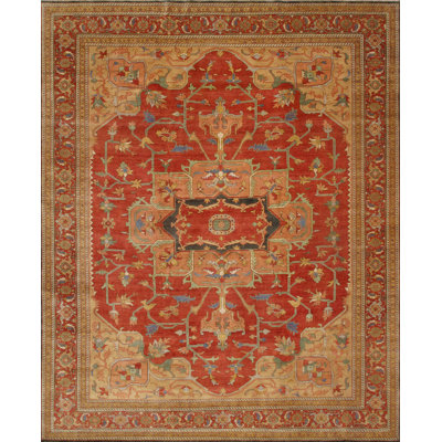 Serapi Oriental Hand-Knotted Wool Red/Rust Area Rug