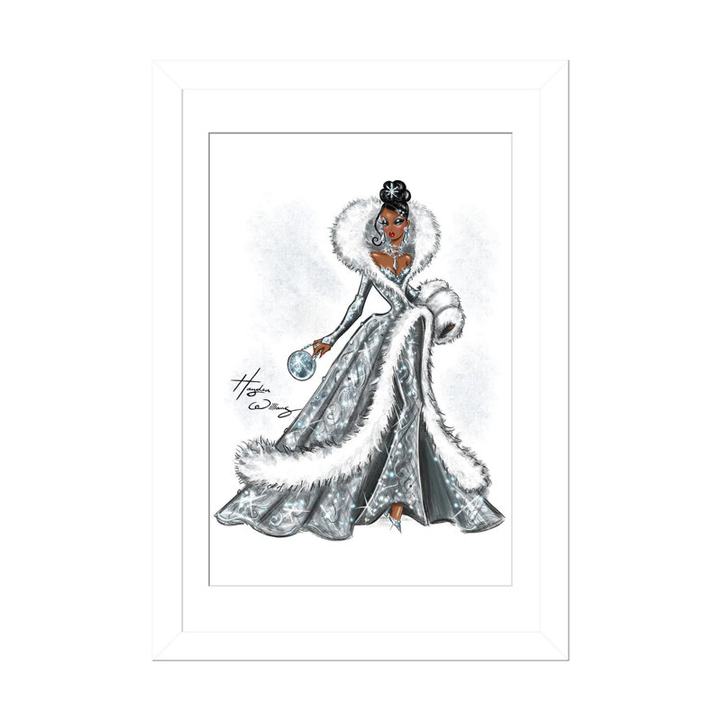 Givre d'hiver - HWI579, H 24 po x l 16 po, Papier à cadre ouvert avec passe-partout, Blanc
