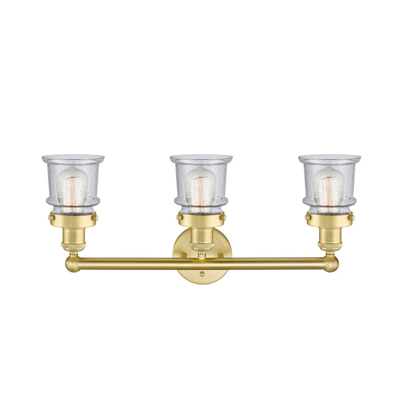 Petit luminaire pour salle de bain 3 lumières Cailen de la collection Edison, Granuleux, Or satiné