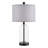 22" H Black Modern Clear Glass Bedside Table Lamp Set