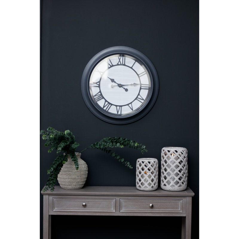 Anetia Wall Clock, Grey/Black