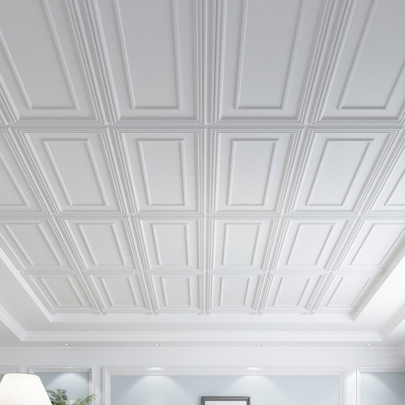 Carreau de plafond en PVC 4 pi x 2 pi, Blanc