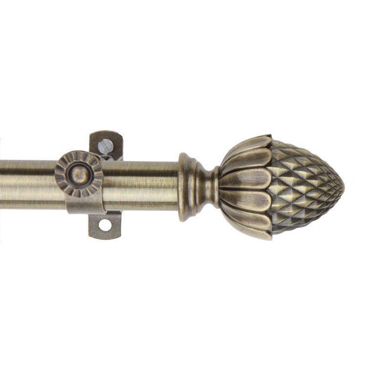 Tringle à rideaux simple pour fenêtre de coin Quinten, 28 po à 48 po, Laiton antique