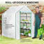Walk In 143*140*190 cm Steel 1 Piece Walk-in Greenhouse White with Roll-up Door and Windows-134740678