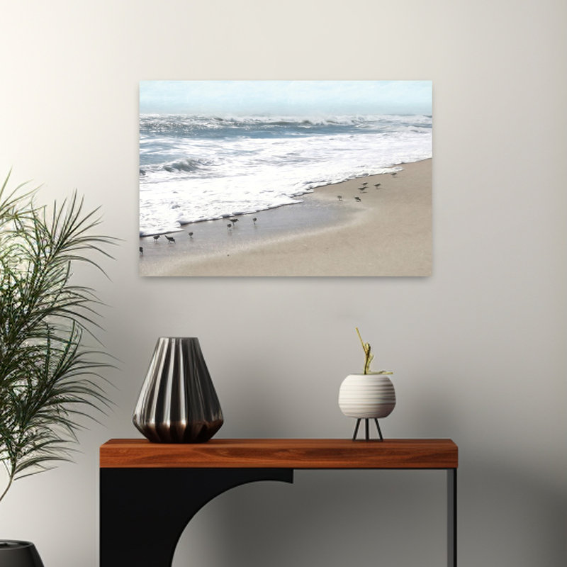 Sandpipers Abstract Bird Coastal Art, 16" H x 24" W