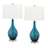 28'' Teal & Black Table Lamp