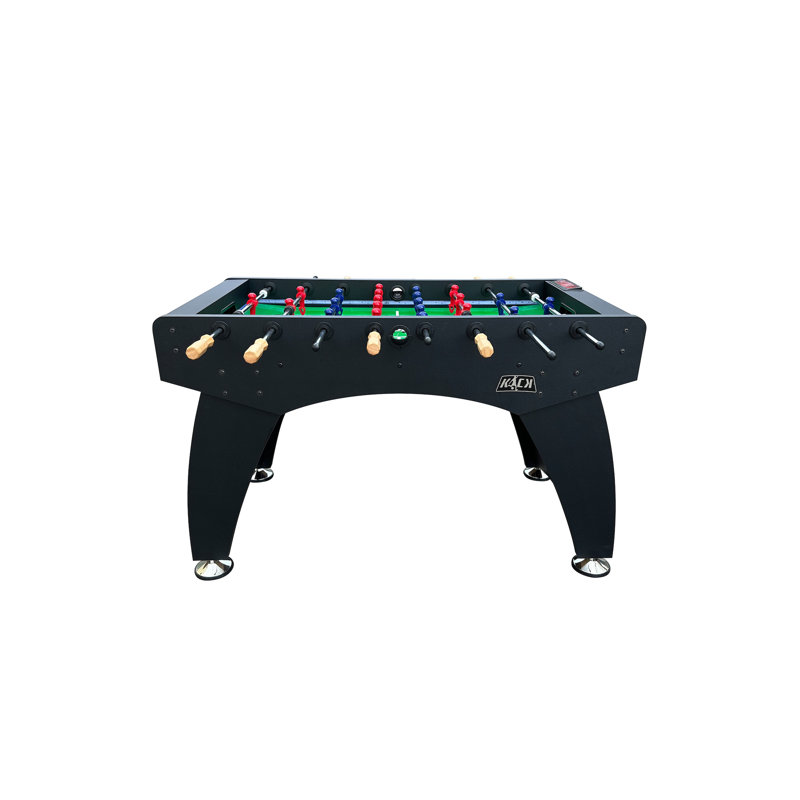55" Black Stainless Steel Foosball Table with LED Lights