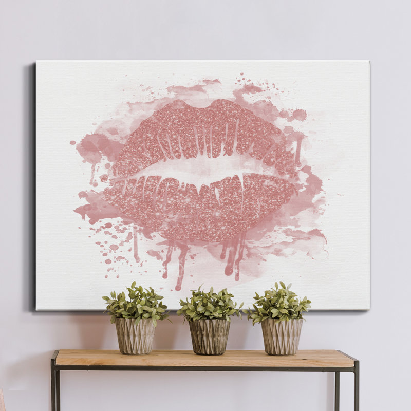 Reproduction d’art sur toile tendue or rose, H 12 po x l 8 po x P 1 po