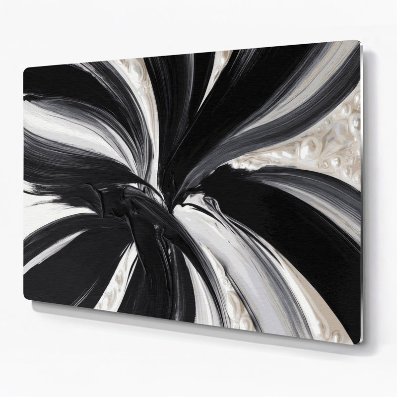 Art mural en métal gris Lyrical Abstraction 42, H 12 po x l 18 po