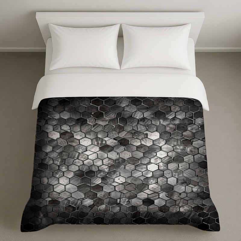 Housses de couette en tuiles hexagonales métalliques, Grand lit