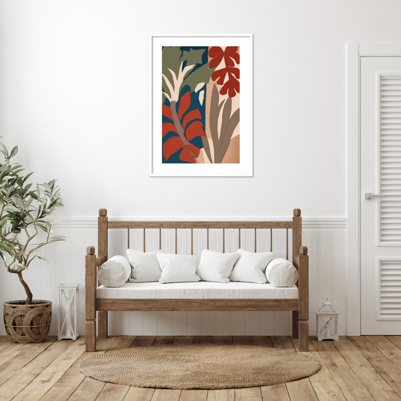 "Botanical Impression No 1" encadré sur papier par Treechild Print, Blanc, H 41 po x l 30 po x P 1 po