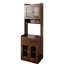 Buffet de cuisine autoportant avec garde-manger et garde-manger avec grand rangement, petit espace, finition noyer, profondeur de 22,94 po, largeur de 15,75 po, hauteur de 70,79 po, poids de 74,77 lb, micro-ondes à buffet interne