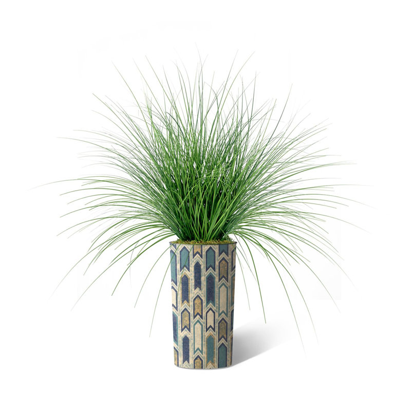 Arbre à oignon en soie - Plantes artificielles dans la décoration de sol extérieure moderne, Géométrique - bleu sarcelle