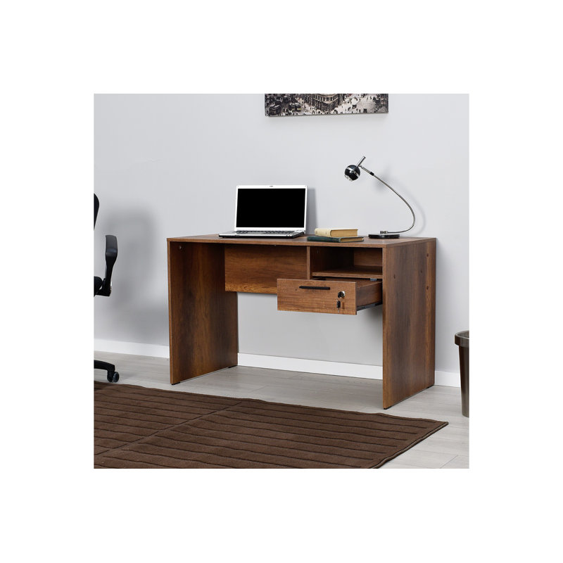 Bureau d'étude élégant | Panneau de particules 100% enduit de mélamine, durable et élégant | Comprend plusieurs tablettes, une conception murale, un espace de rangement supplémentaire pour le bureau personnel et les espaces d'étude