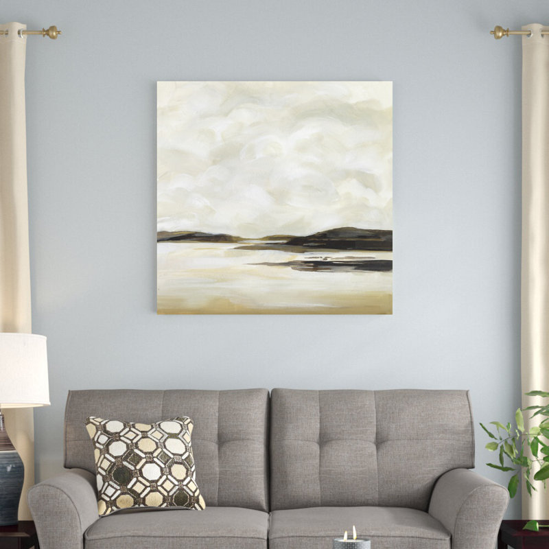 «Cloudy Coast II» par Victoria Borges - reproduction d'art sur toile tendue, H 36 po x l 36 po