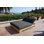 Chaise longue double en teck Sequoia avec coussins Sunbrella 