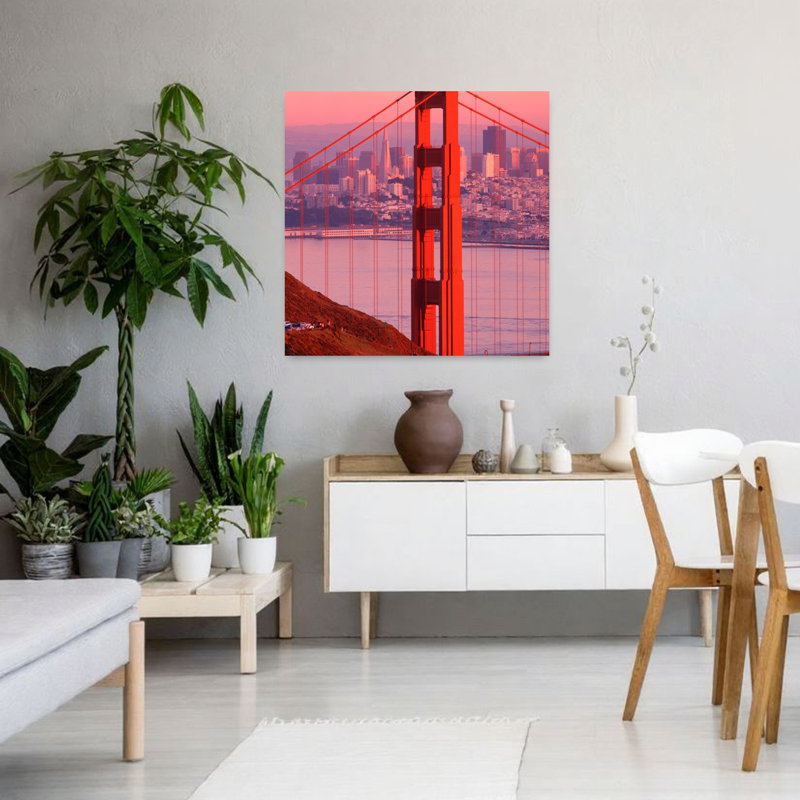 USA California San Francisco Golden Gate Bridge 1 Piece Wrapped Canvas Wall Art, 91.44cm H x 91.44cm W