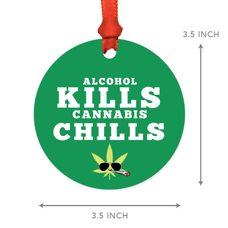 Ornement de marijuana en forme de marijuana et d'ornements de Noël en métal