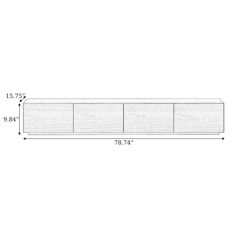 Meuble télé Modern, H 9,84 po x L 78,74 po x l 15,75 po