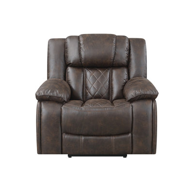Cadem 42" Wide Manual Glider Recliner Chair (Brown Color)