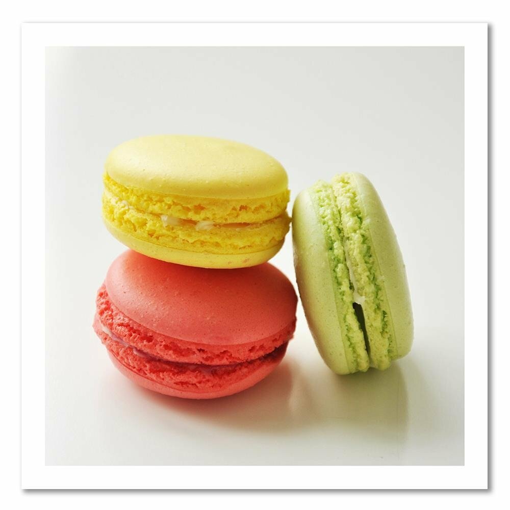 Leinwandbild - Grafikdruck „Tasty Macaroons”