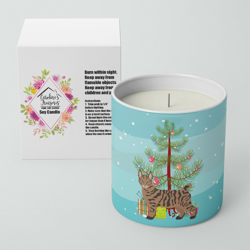 Pine/Christmas Tree Scented Jar Candle with Ceramic Holder