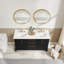 Ensemble de meuble-lavabo double 60 po avec plateau en pierre blanche Organnice