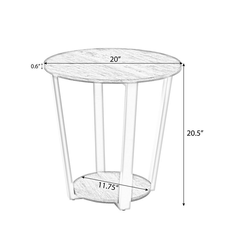 Table de bout ronde avec tablette Elysian