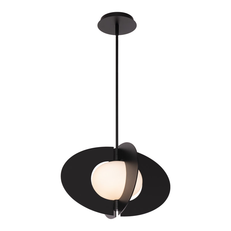Luminaire suspendu géométrique à 1 lumière Echelon, Noir