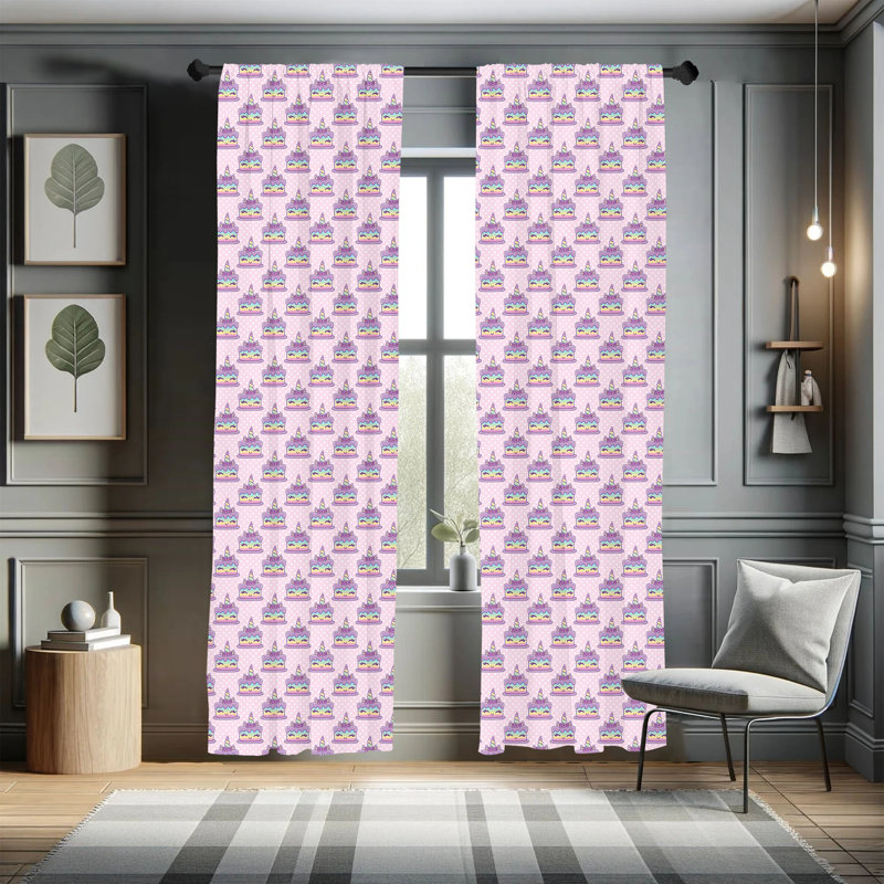 Polka Dots Semi-Sheer Rod Pocket Curtain Panels, 28" x 63"