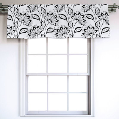 Sateen Floral Ruffled Window Valance