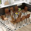  Ensemble de table de salle à manger de 71 po pour 8 personnes, plateau en verre trempé avec pieds en forme de U et chaises en tissu, idéal pour les cuisines et les salons-141241239
