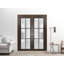 Portes françaises doubles solides | Verre givré Planum 2122 | Garnitures de cadre en bois massif | Portes robustes de chambre à coucher pour garde-robe-109698929-109698944