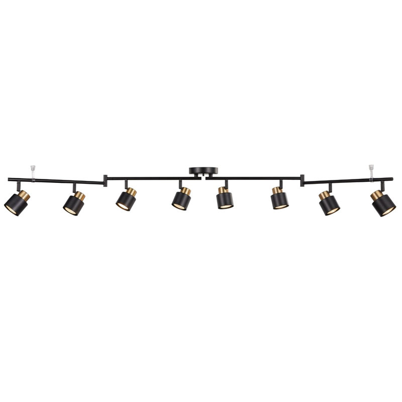 8-Light Adjustable Heads Foldable Track Lighting Kit
